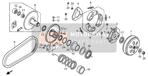 Honda SH125 2011 DRIVEN FACE for a 2011 Honda SH125